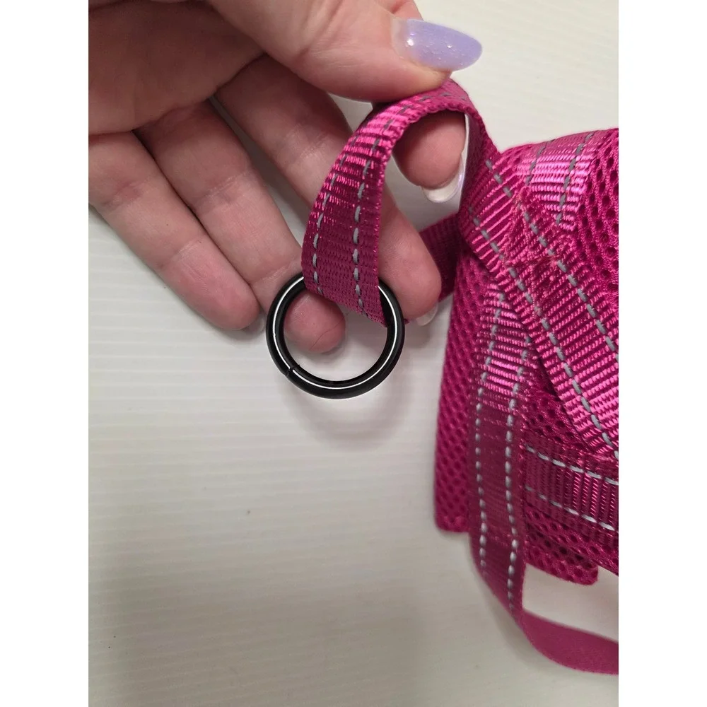 DogFad Pink Dog Harness Small Adjustable Mesh Reflective‎